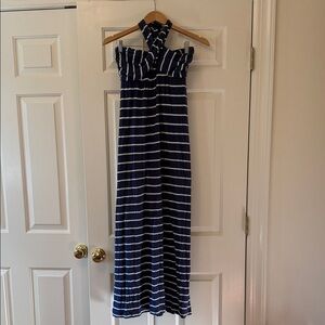 Splendid Navy and White Striped Maxi Dress